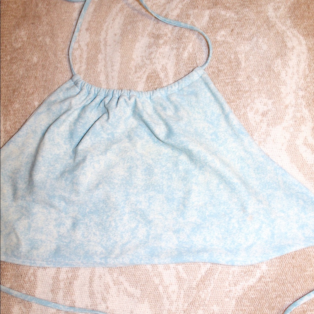 Aerie blue high neck bikini top
